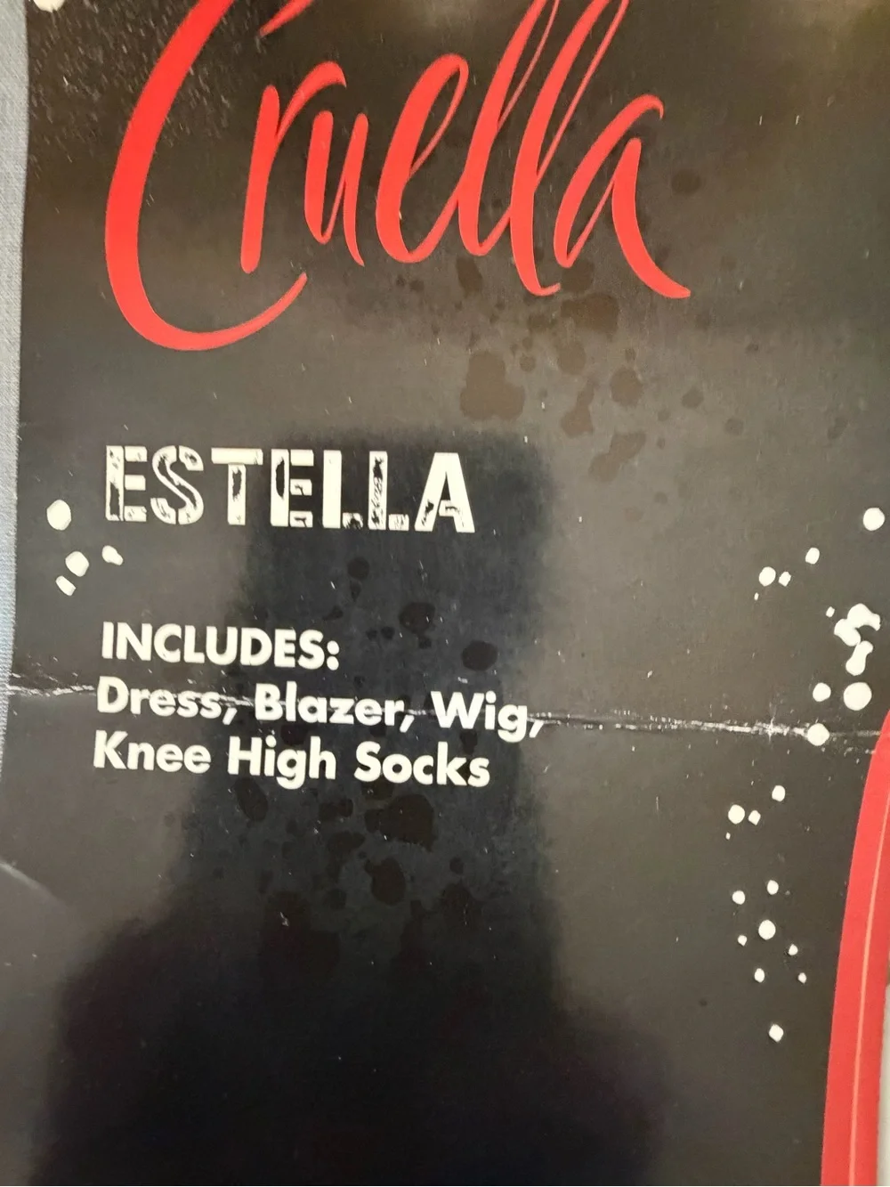 Disney Cruella Estella Costume Set - Halloween girls 12-14 including wig